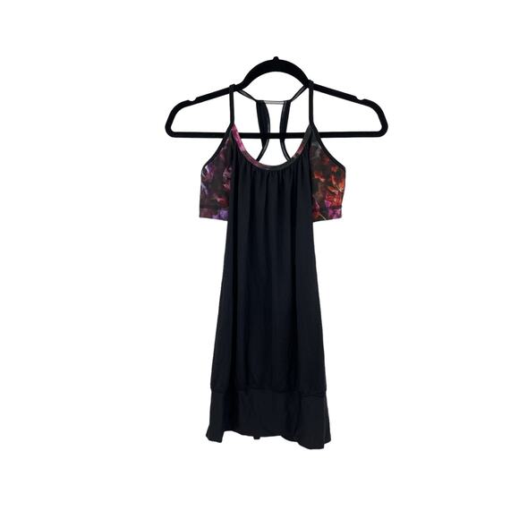 Lululemon Top Womens 6 Tank No Limits Black Spring Has Sprung Built In Bra - Picture 1 of 4